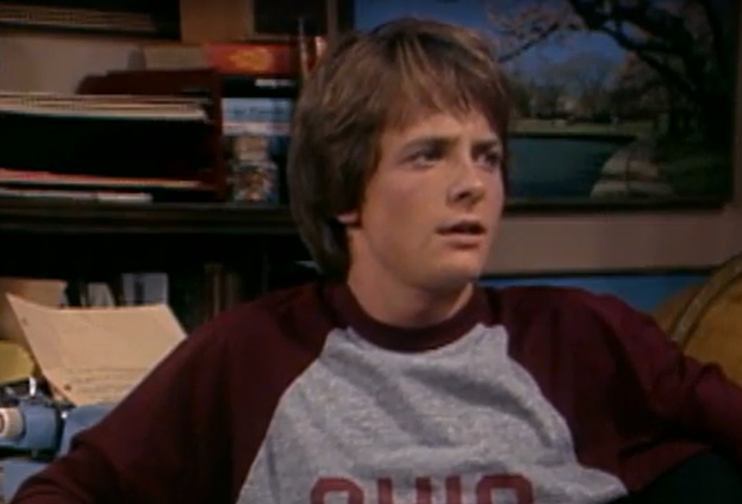 Screenshot from the television sitcom Family Ties (1982-1989)