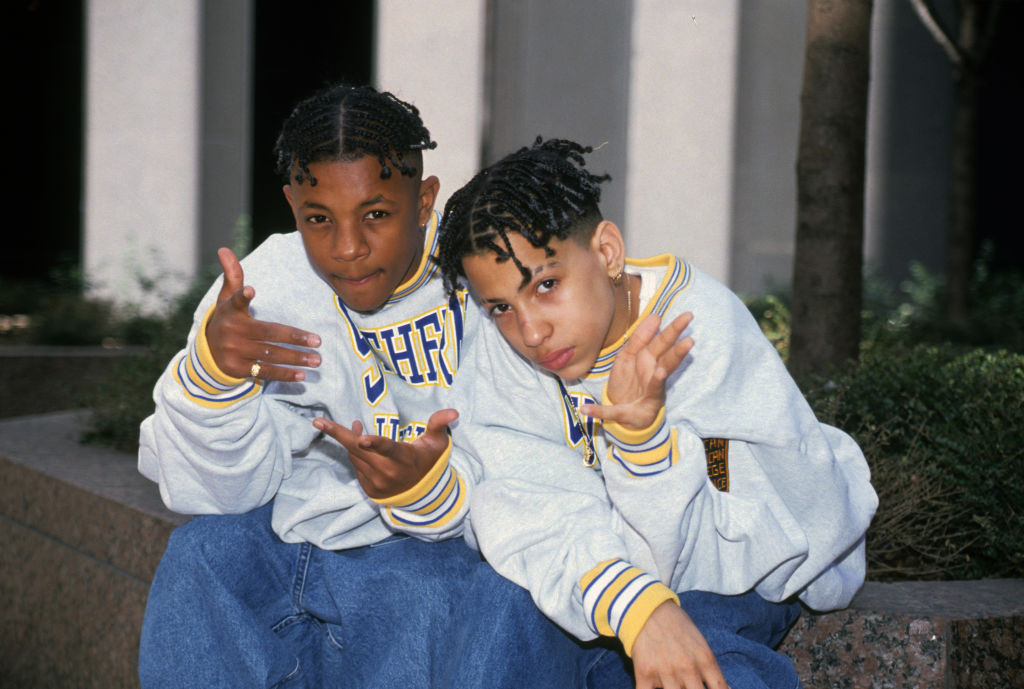 Rap group Kris Kross appears in a portrait taken on February 24, 1992