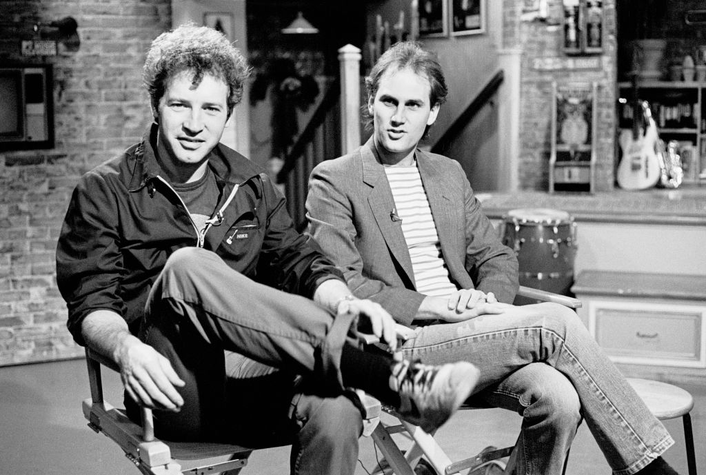 View of American Pop musicians Tommy Heath (left) and Jim Keller, both of the band Tommy Tutone
