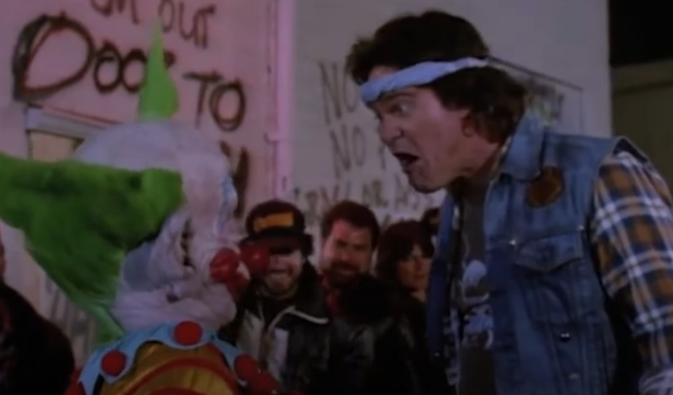A screenshot of the movie Killer Klowns From Outer Space