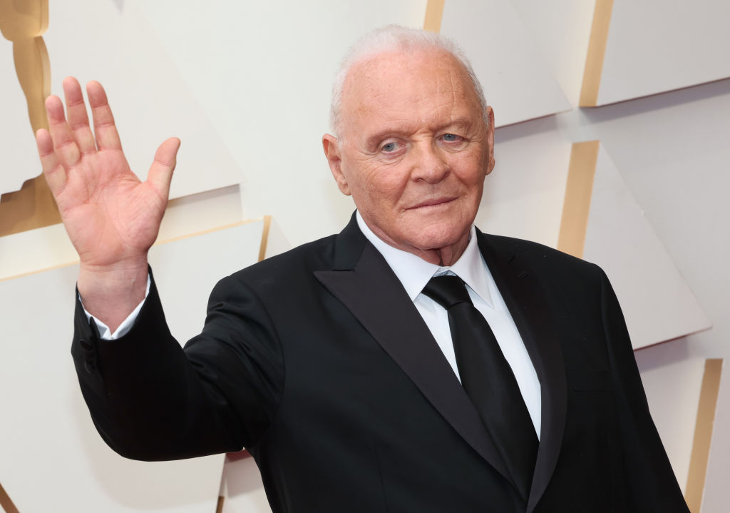 Anthony Hopkins in black suit