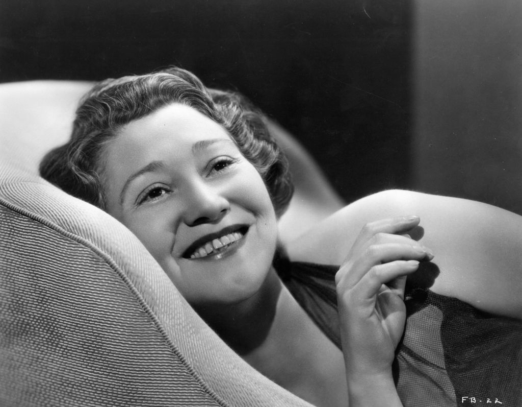 Fay Bainter wearing black top