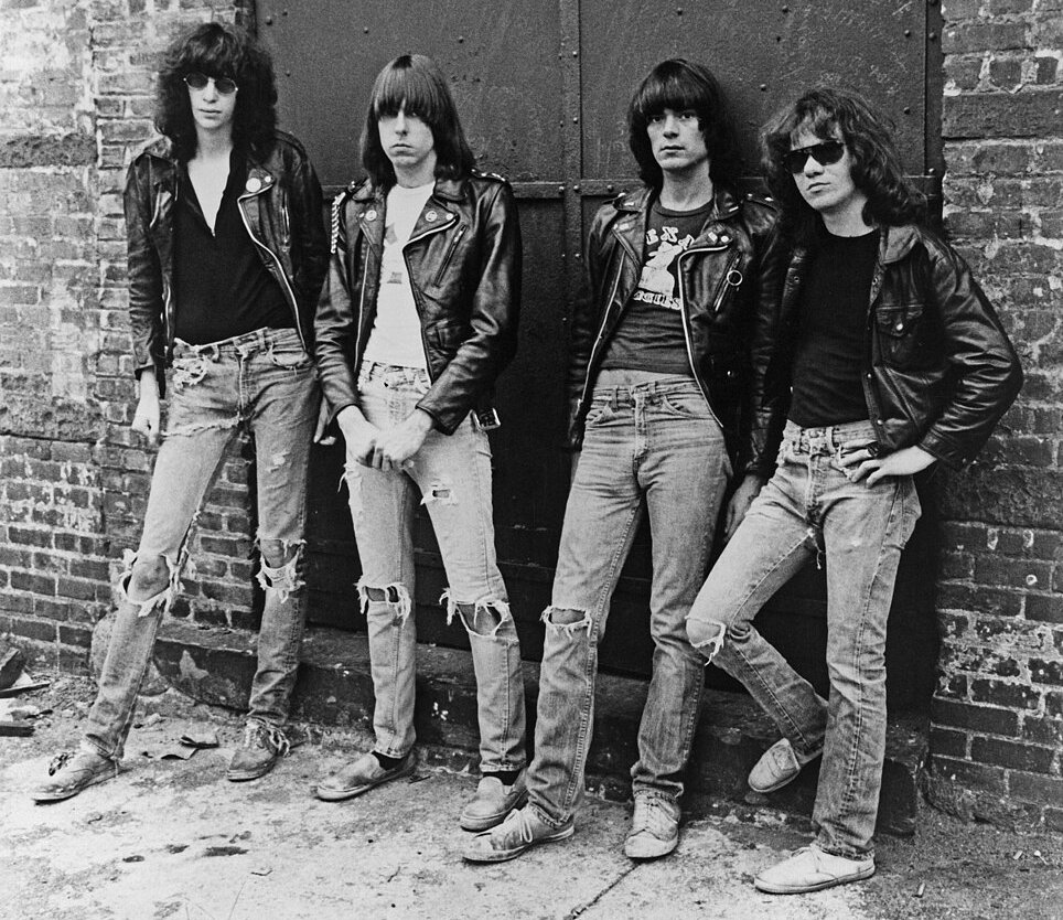 Grayscale Portrait Photo of Ramones in 1977