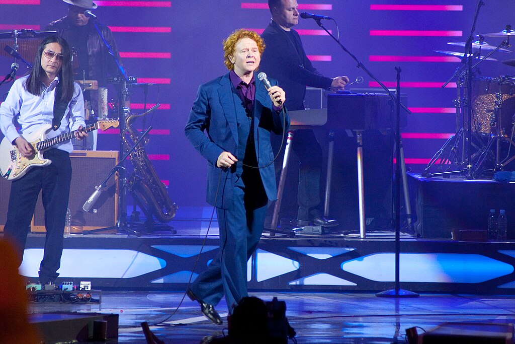 English soul and pop band Simply Red performing on stage
