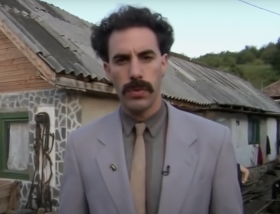 Screenshot from the movie Borat (2006)