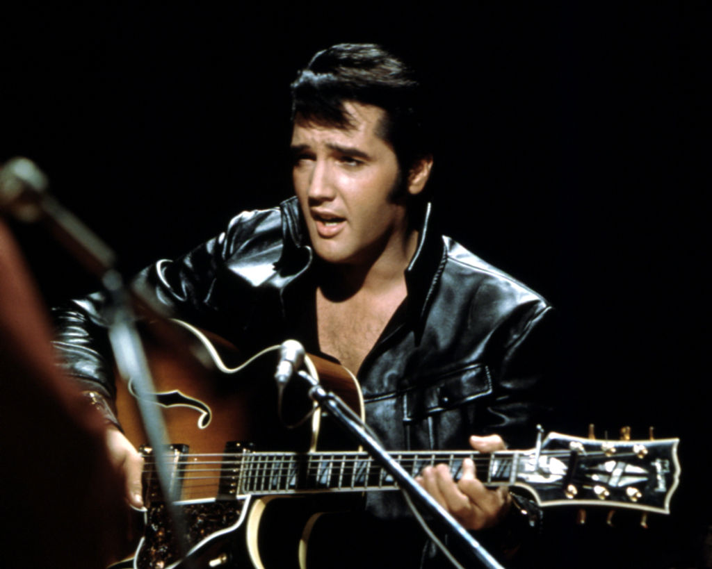 Elvis Presley wearing leather jacket