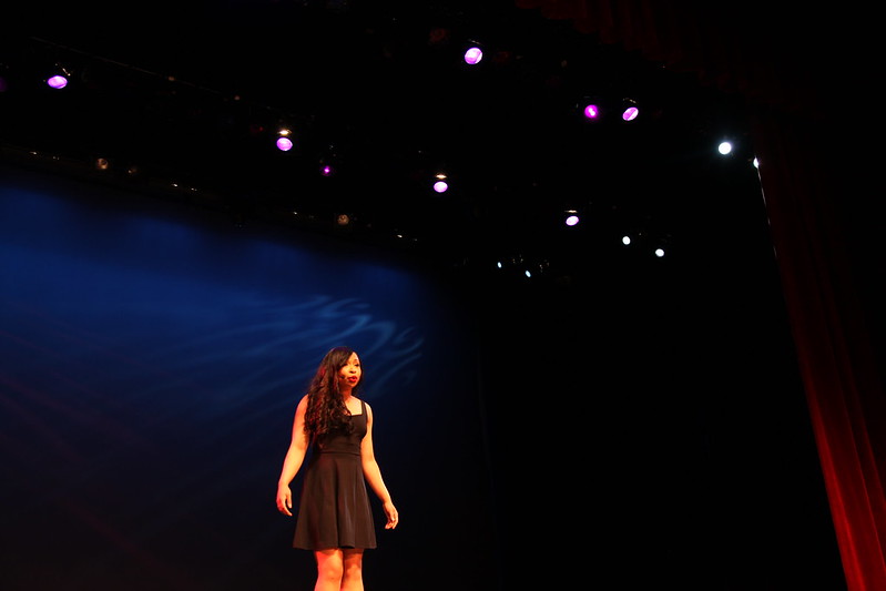 A woman performing on the stage
