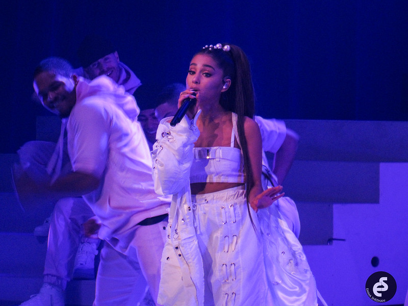 Ariana Grande in white outfit
