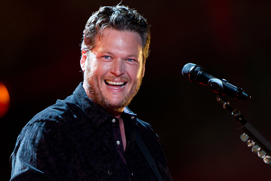 Blake Shelton in black shirt