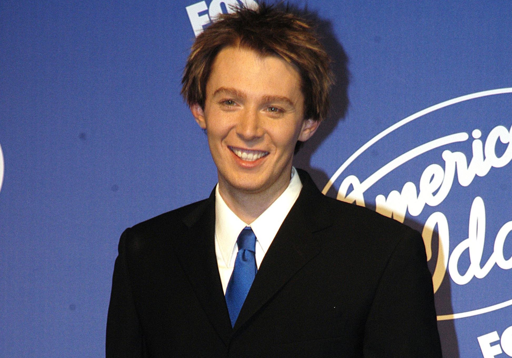 Clay Aiken in a black jacket