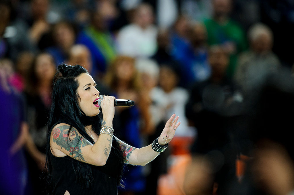 Kat Perkins in black top