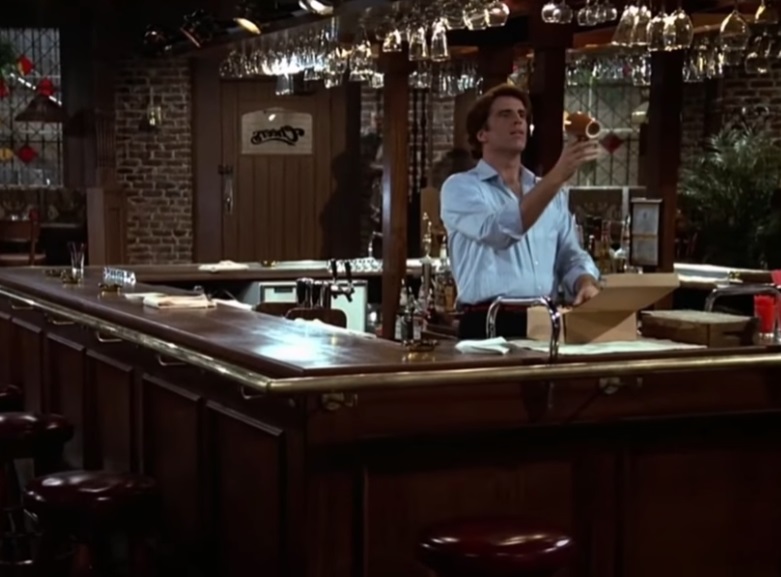 Screenshot from the American television sitcom Cheers (1982-1993)