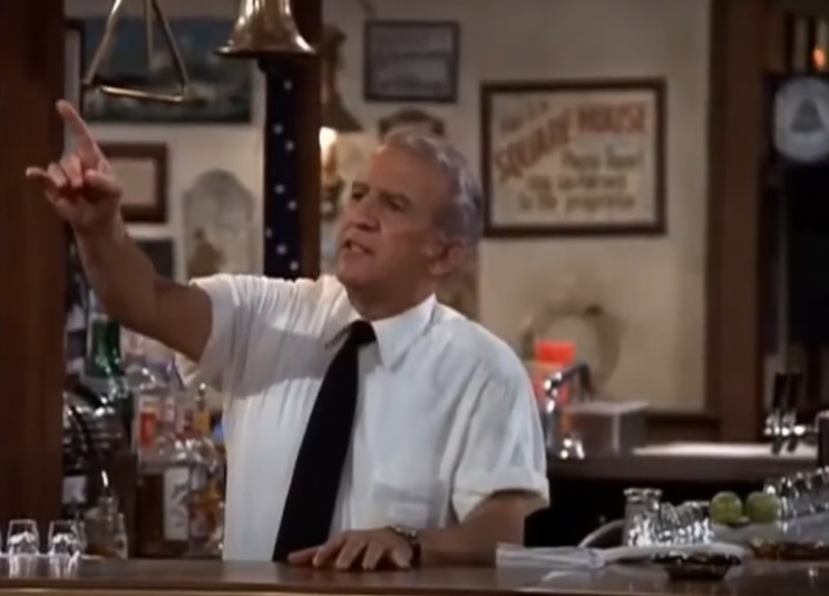 Screenshot from the American television sitcom Cheers (1982-1993)