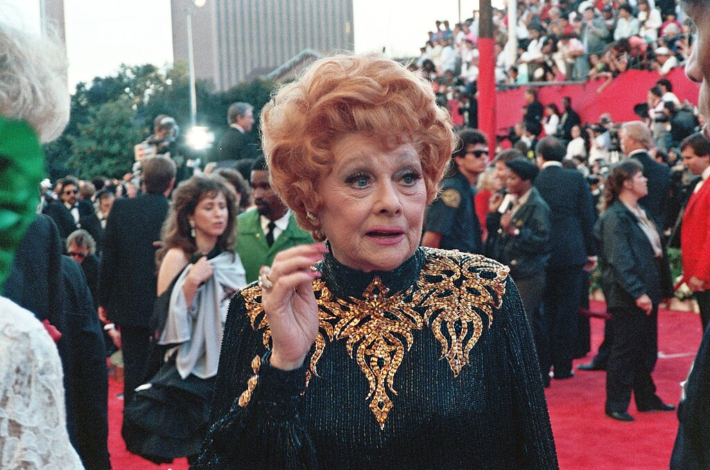Lucille Ball on the red carpet at the 61st Annual Academy Awards