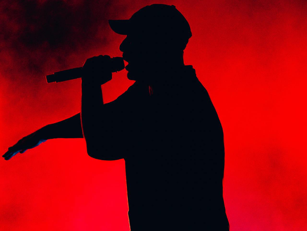 Silhouette of a singer