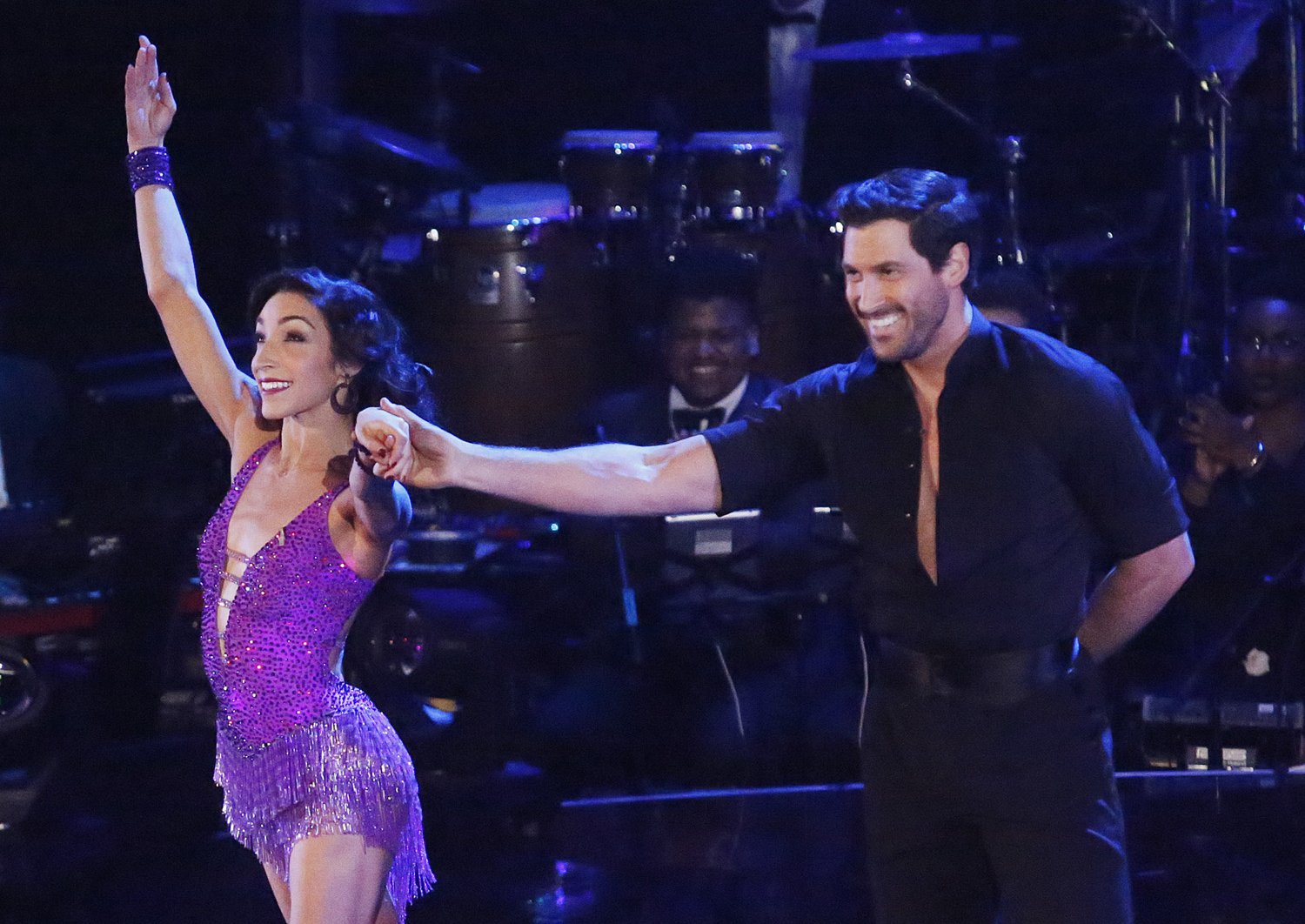 Dancing couple at the stage