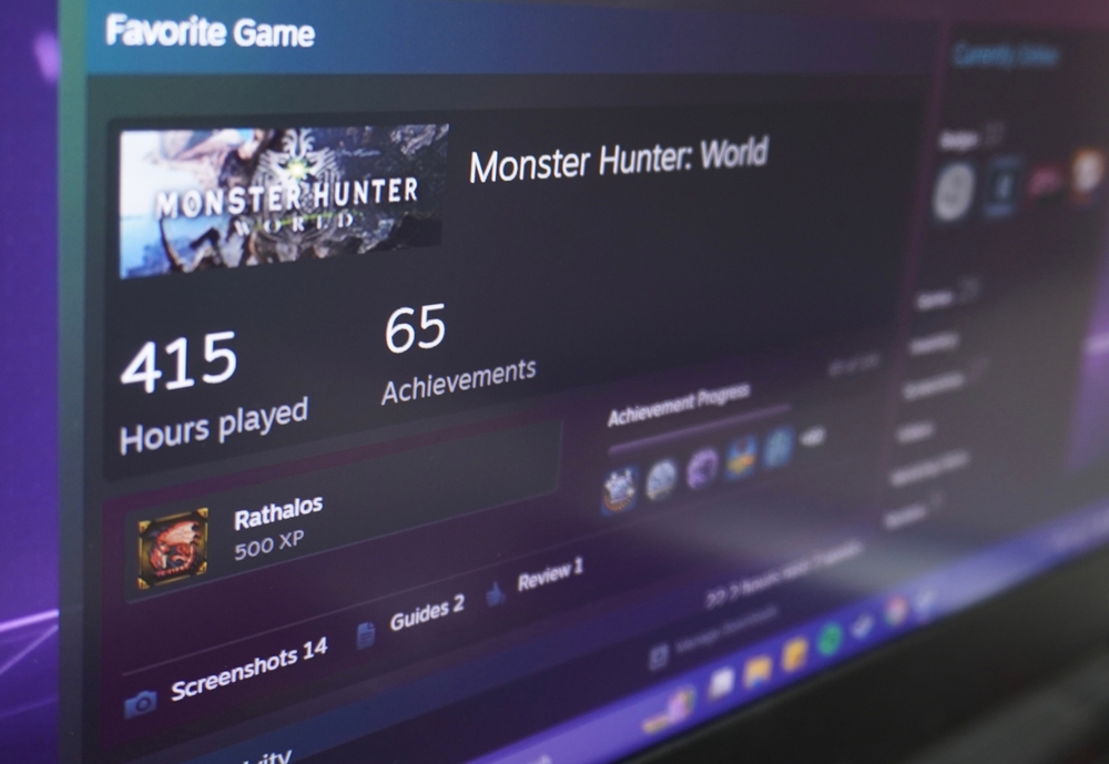 Monster hunter world game by capcom. Favorite game in steam.