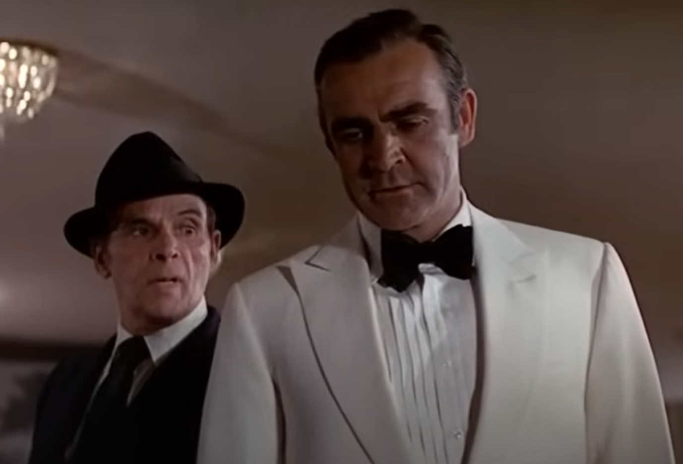 Screenshot of Sean Connery and Marc Lawrence in Diamonds Are Forever (1971