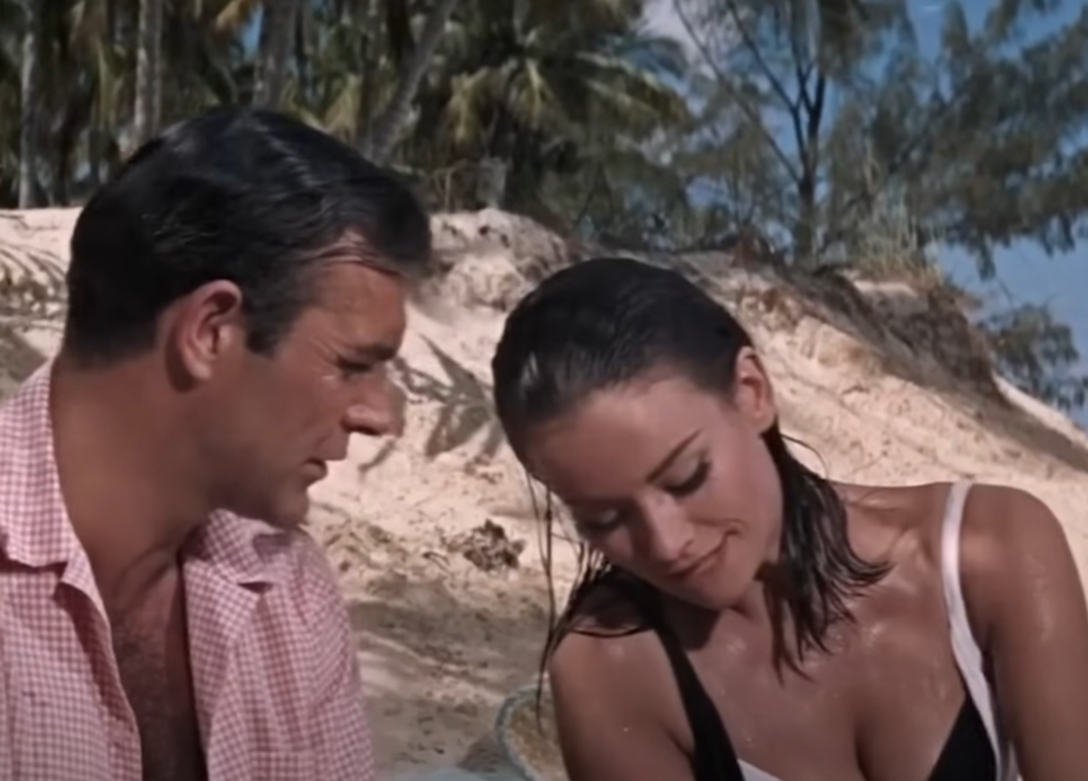 Screenshot of Sean Connery and Claudine Auger in Thunderball (1965)