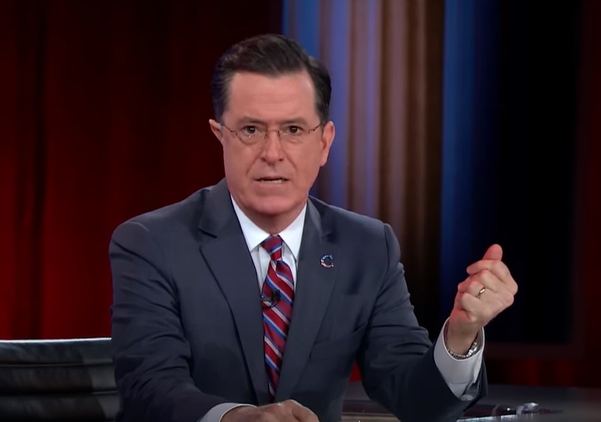 Screenshot from the American late-night talk and news satire television program The Colbert Report (2005-2014)