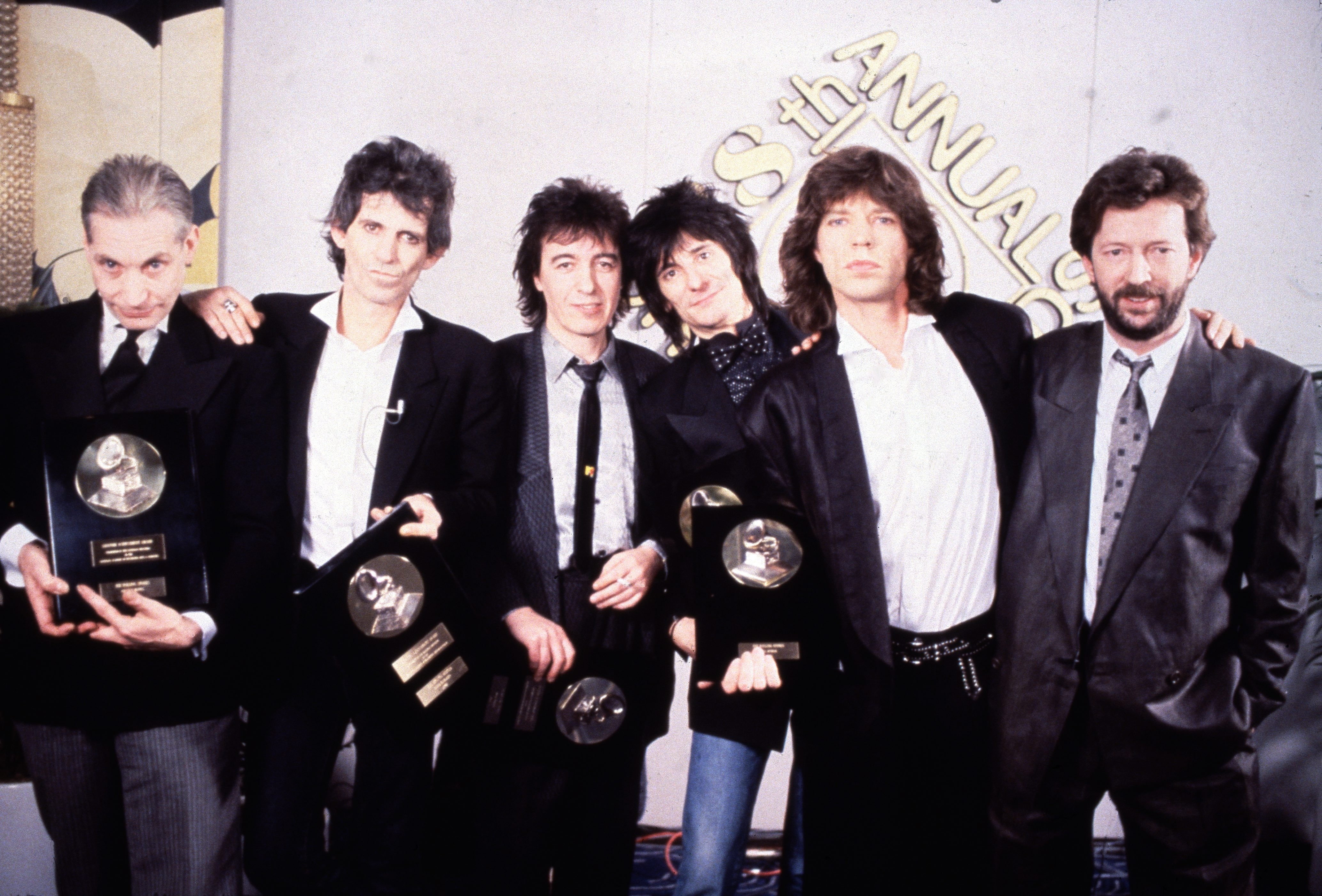 English rock group The Rolling Stones receive a Grammy Award