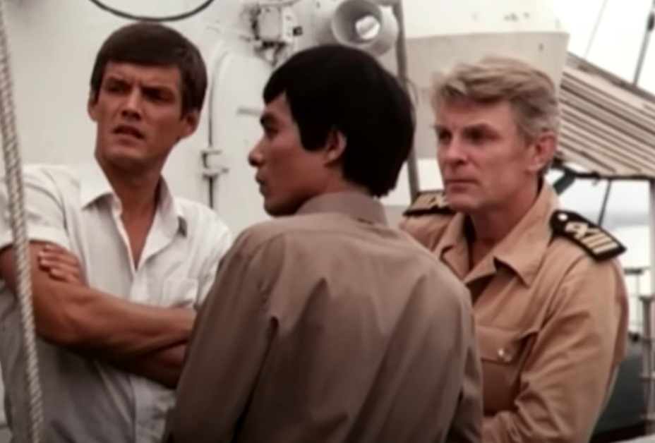 A visually captivating still taken from a pivotal moment in the film Coordinates Of Death (1985)