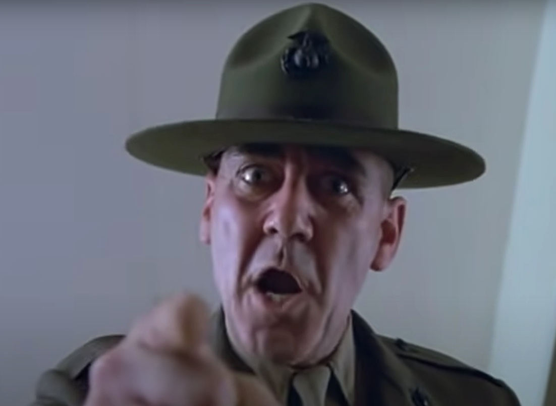 A visually captivating still taken from a pivotal moment in the film Full Metal Jacket (1987)