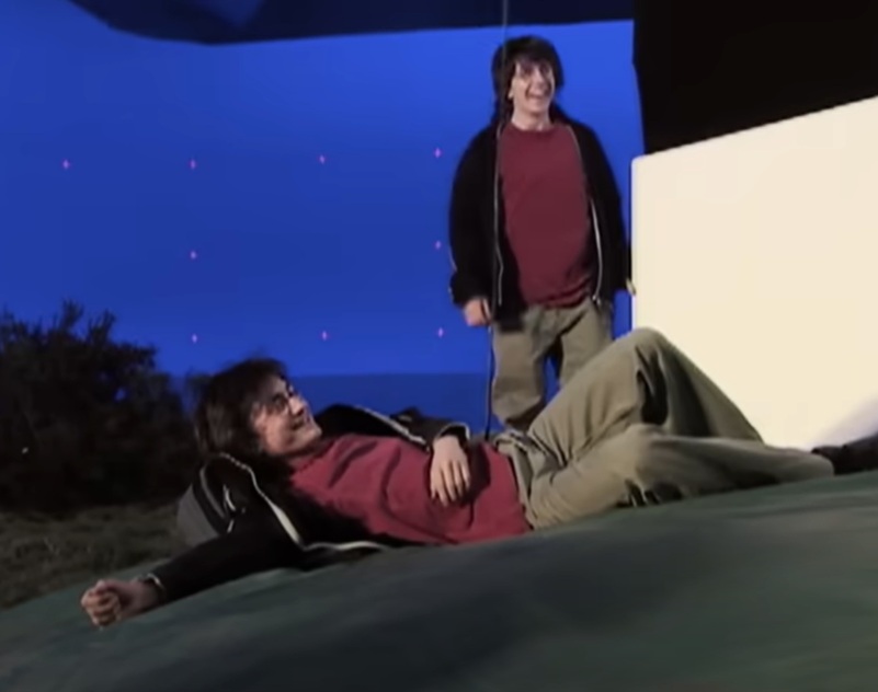 A visually captivating still taken from a pivotal moment in the documentary film David Holmes: The Boy Who Lived (2023