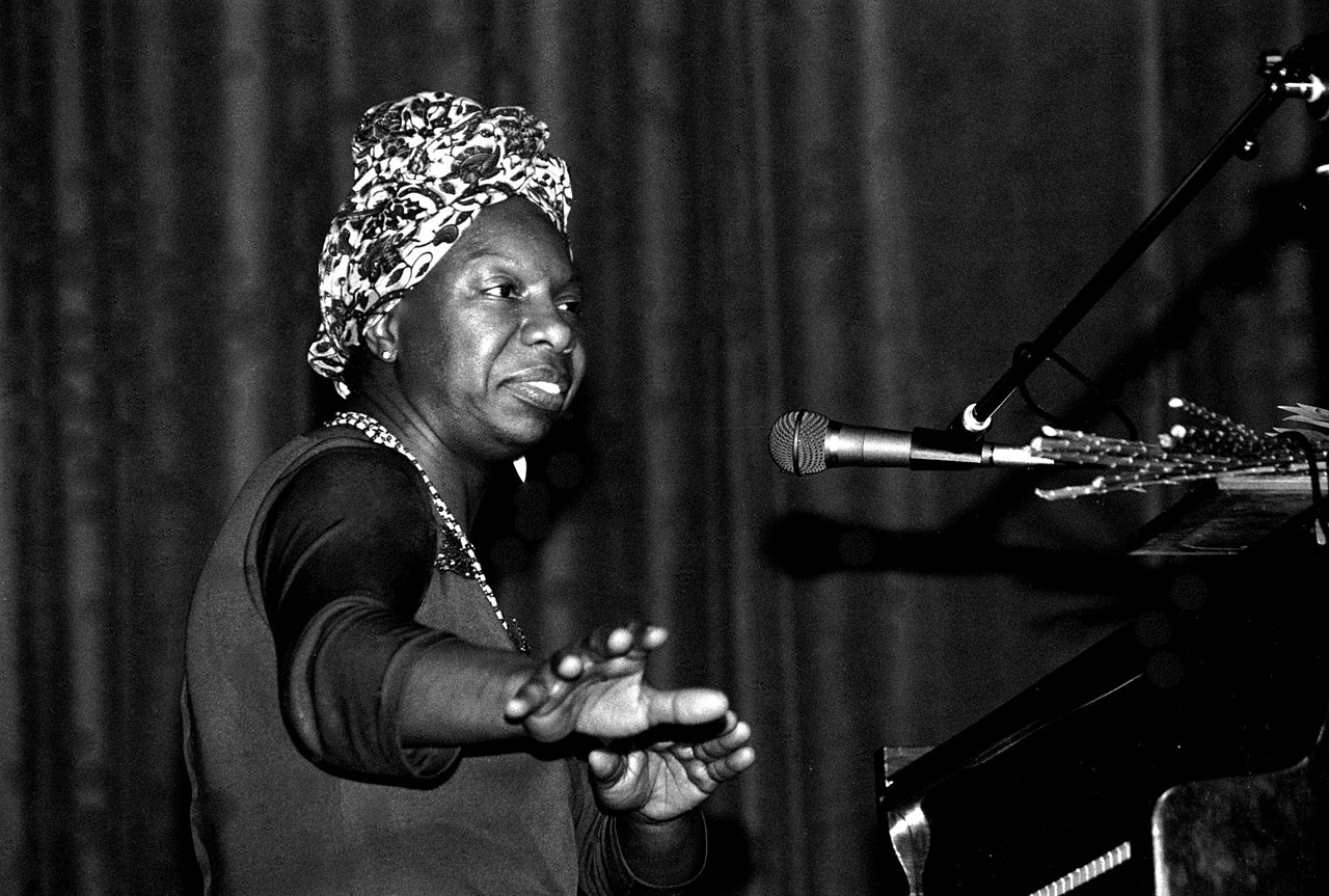 American singer Nina Simone in concert in Morlaix