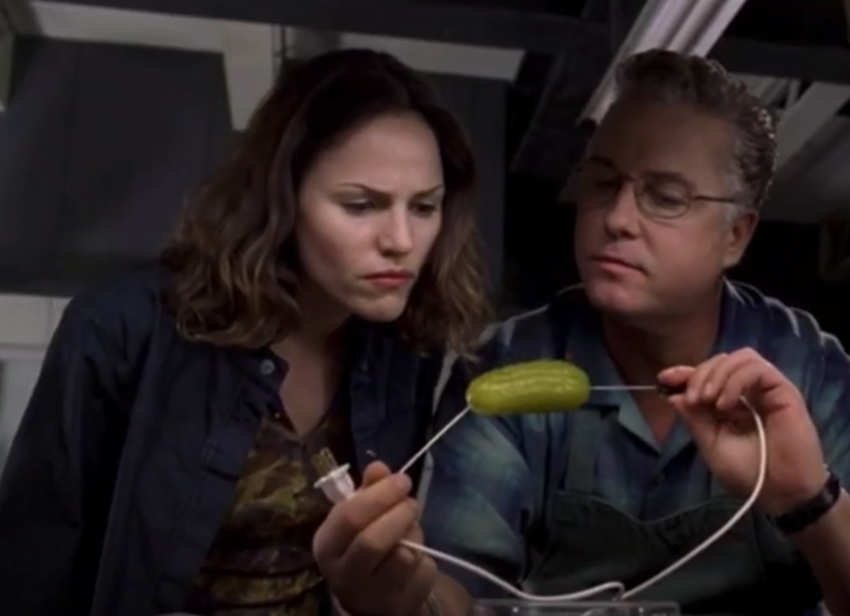 Screenshot of William Petersen & Jorja Fox from - CSI: Crime Scene Investigation (2000/15)