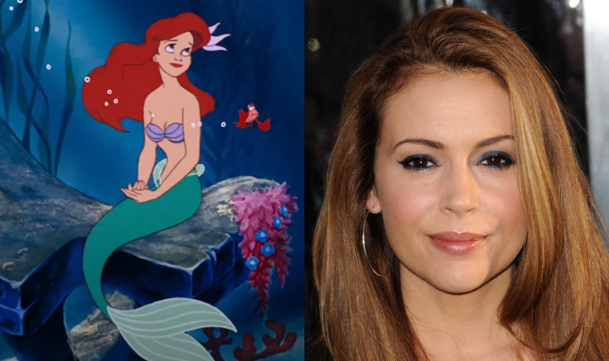 Character Ariel and Alyssa Milano comparison