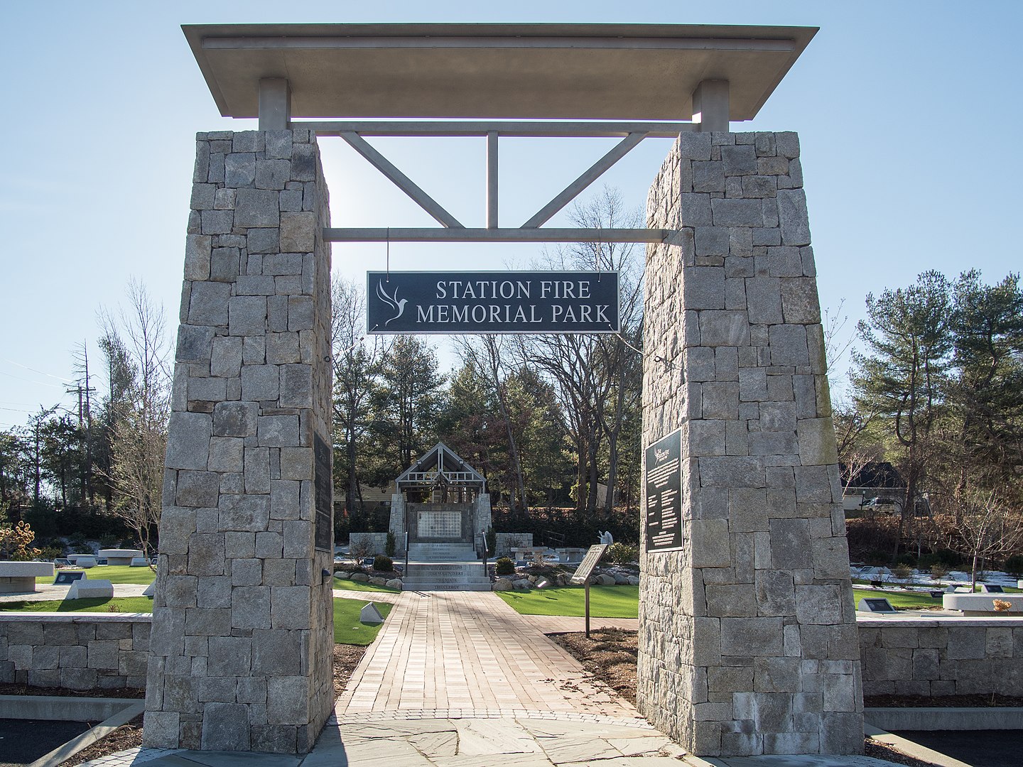 Station Fire Memorial Park in West Warwick, Rhode Island