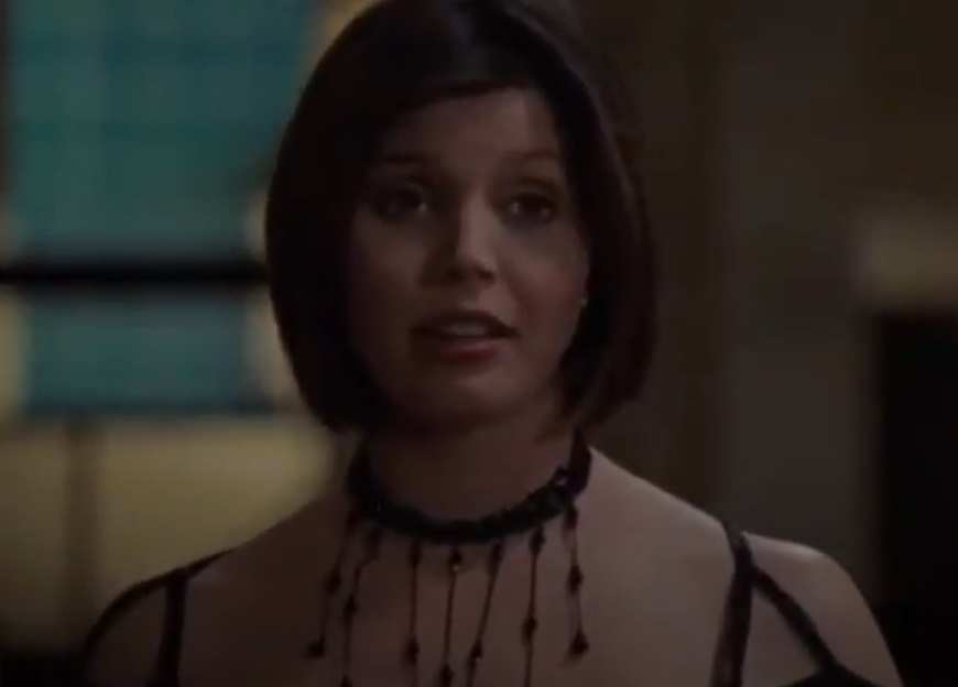 A visually captivating still taken from a pivotal moment in the television series Angel (1999-2004), Charisma Carpenter as Cordelia Chase