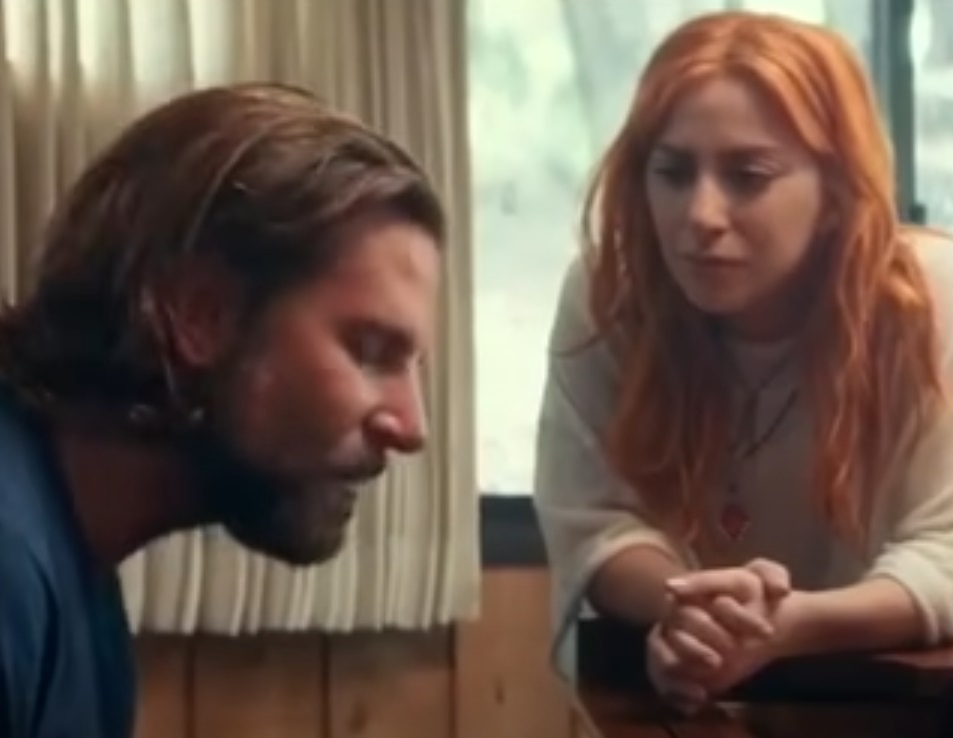 A visually captivating still taken from a pivotal moment in the film A Star Is Born (2018)