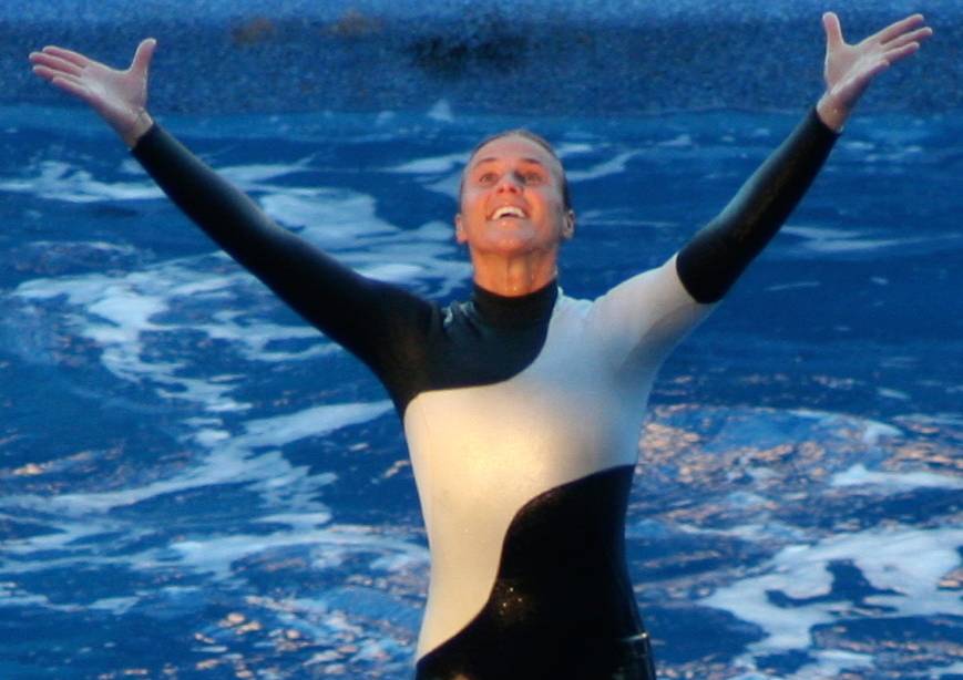 Dawn Brancheau at the Riders of the Storm show, at SeaWorld, Orlando, Florida, in 2006.