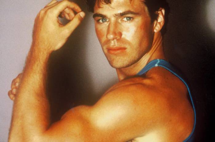 Jon-Erik Hexum in blue mans tank top