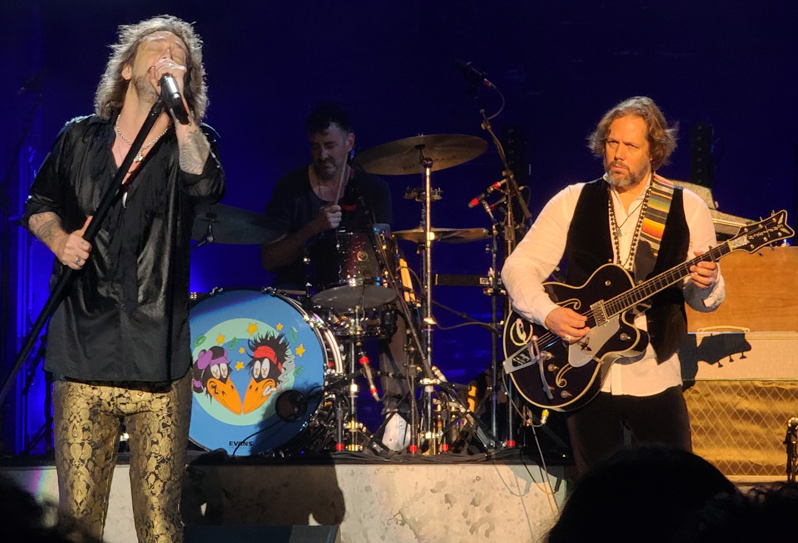 Brothers Chris and Rich Robinson of The Black Crowes perform on stage
