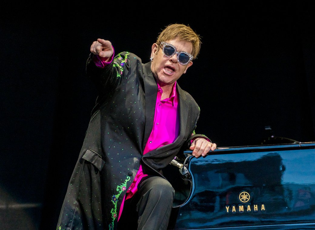 Portrait Photo of Elton John performing in Kristiansand, Norway, 2017