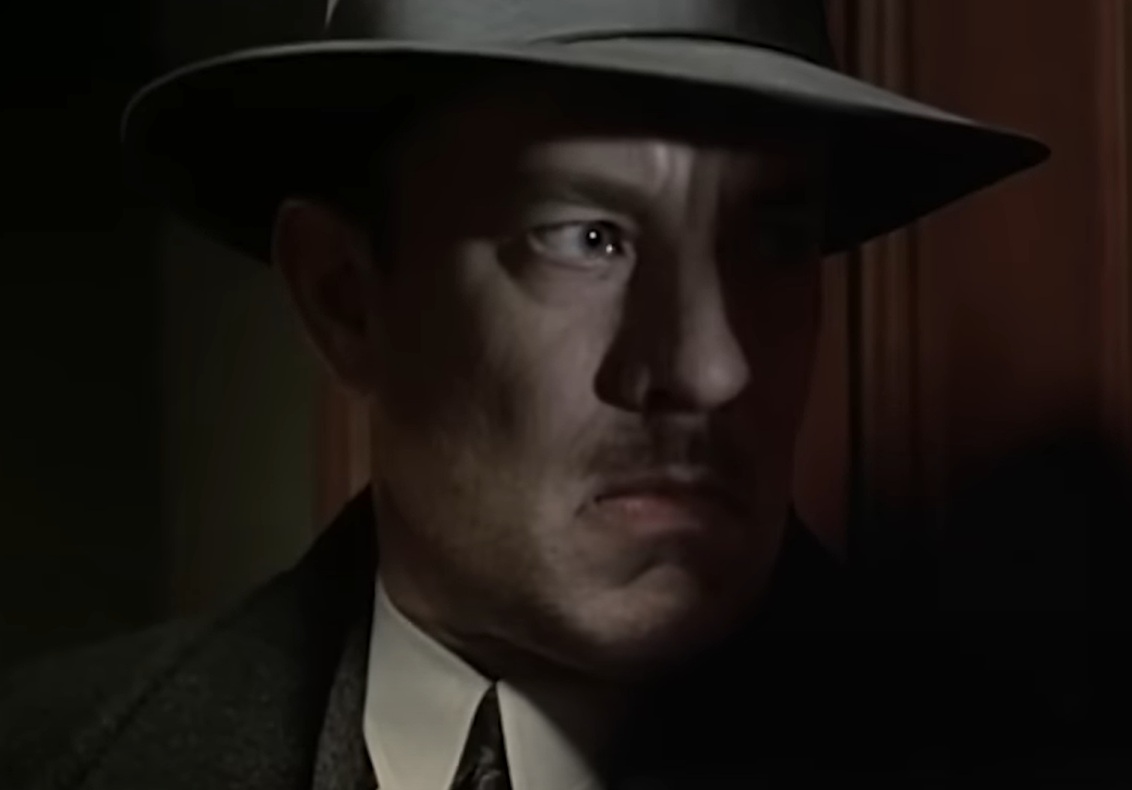 A visually captivating still taken from a pivotal moment in the film Road to Perdition (2002)