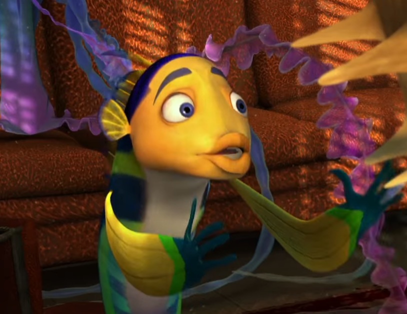 A visually captivating still taken from a pivotal moment in the animated film Shark Tale (2004)