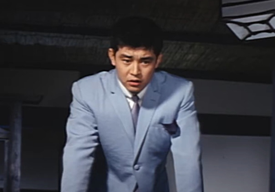 A visually captivating still taken from a pivotal moment in the film Tokyo Drifter (1966)