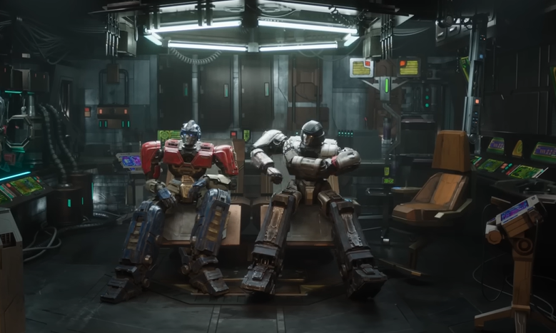 A screenshot of the movie Transformers One