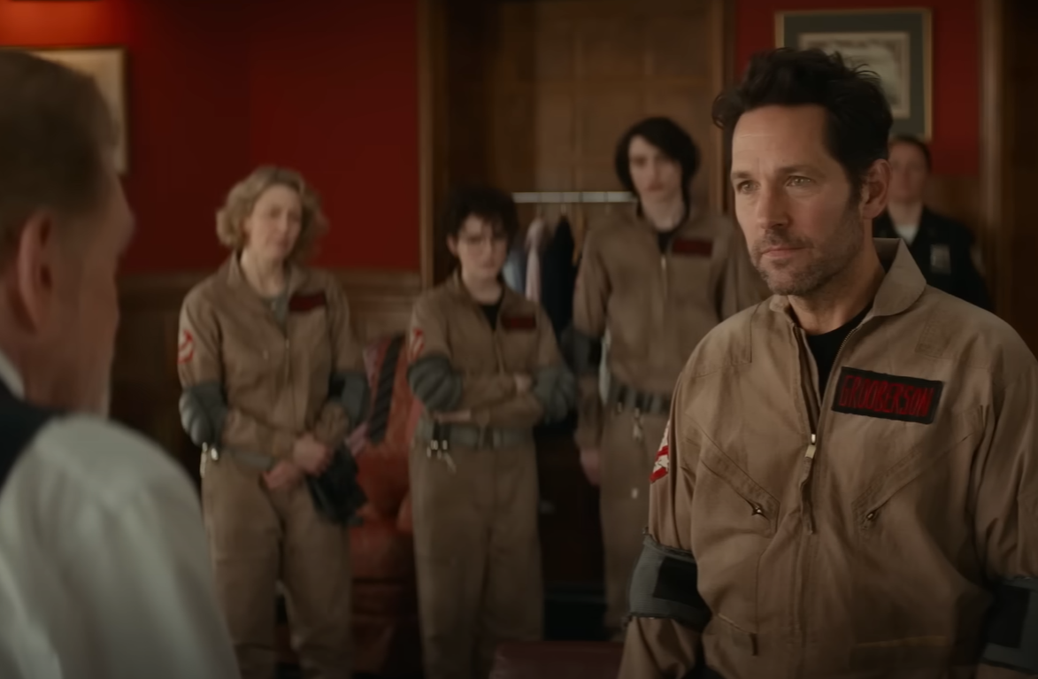 A screenshot of the movie Ghostbusters: Frozen Empire