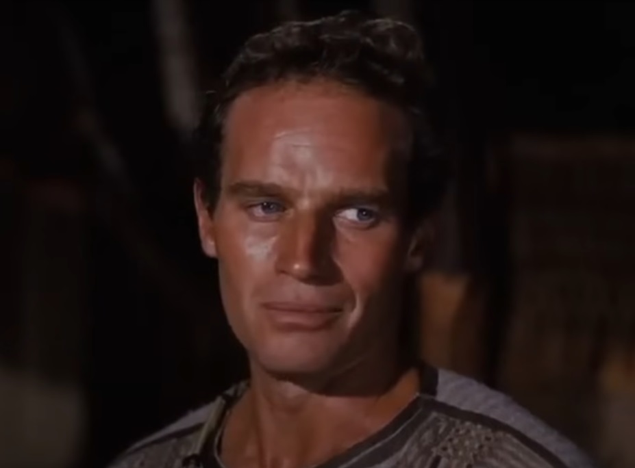 A visually captivating still taken from a pivotal moment in the film Ben-Hur (1959)