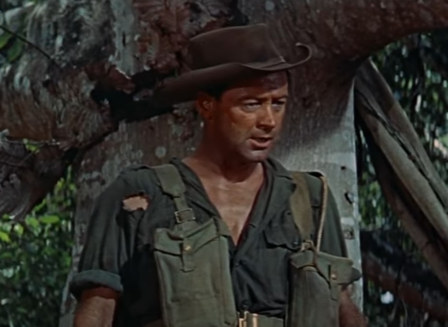 A visually captivating still taken from a pivotal moment in the film The Bridge on the River Kwai (1957)