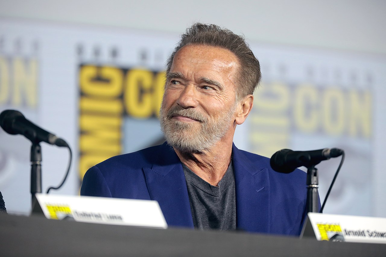  Arnold Schwarzenegger speaking at the 2019 San Diego Comic Con 
