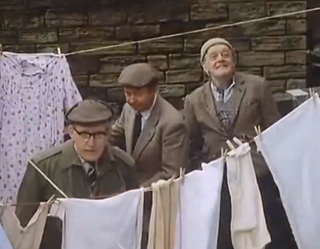 Screenshot of Bill Owen, Peter Sallis, and Brian Wilde in Last of the Summer Wine (1973)