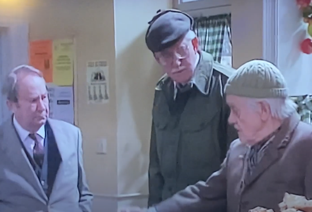 Screenshot of Bill Owen, Peter Sallis, and Brian Wilde in Last of the Summer Wine (1973)