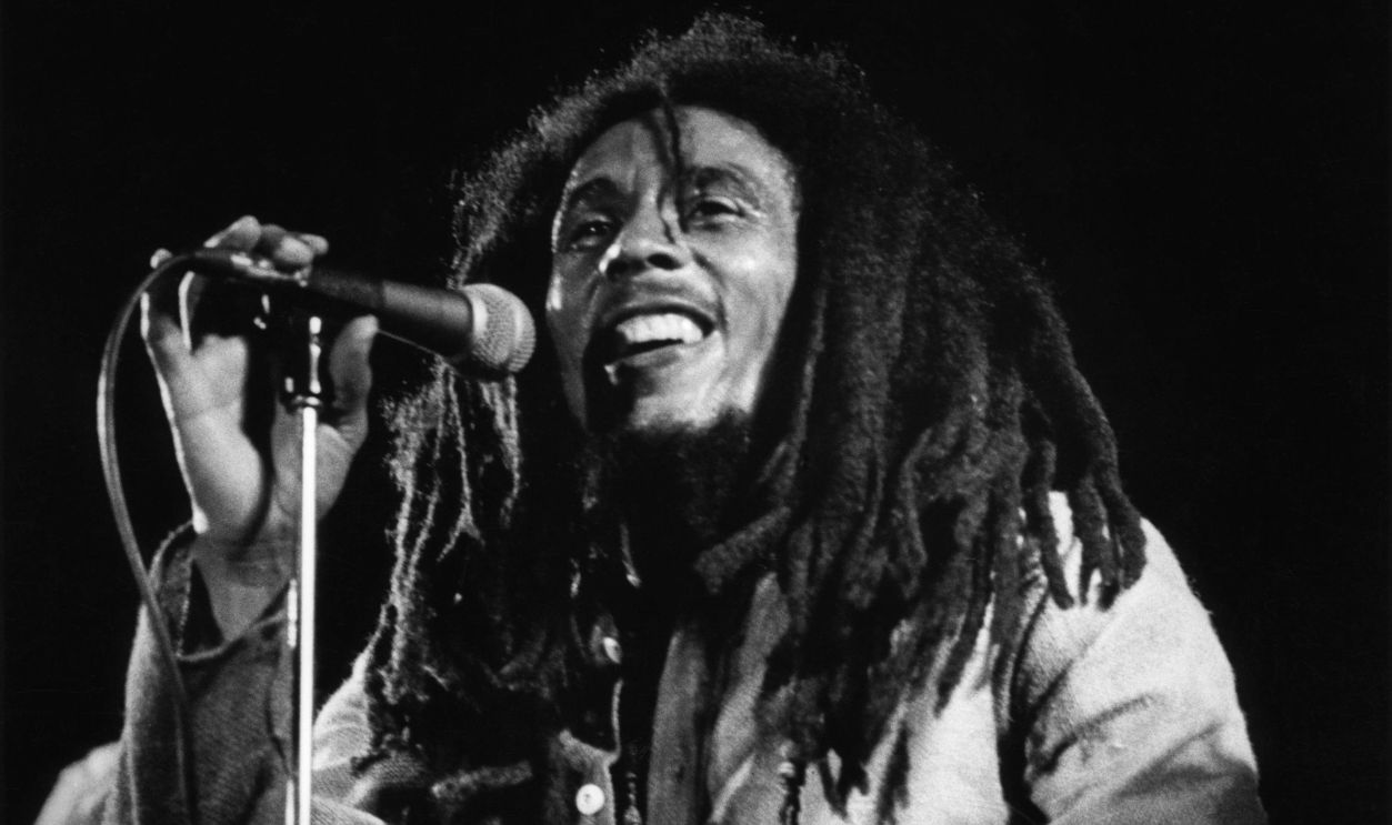 JAMAICA - APRIL 22: Photo of WAILERS and Bob MARLEY; Bob Marley performing live on stage at the One Love Peace concert at the National Stadium, Kingston
