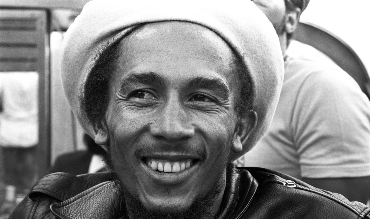 Jamaican reggae musician Bob Marley (1945-1981) posed on a river boat in Amsterdam, Netherlands in 1976.